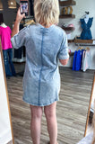 BLUE ACID WASHED DRESS (S-L)